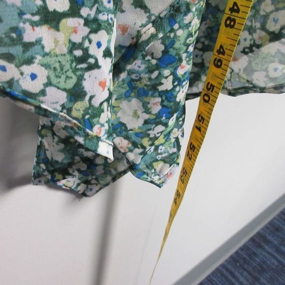 ASTR Sweetheart Puff Sleeve Floral Midi Dress L Green Smocked Cocktail Boho 330 - Picture 10 of 12